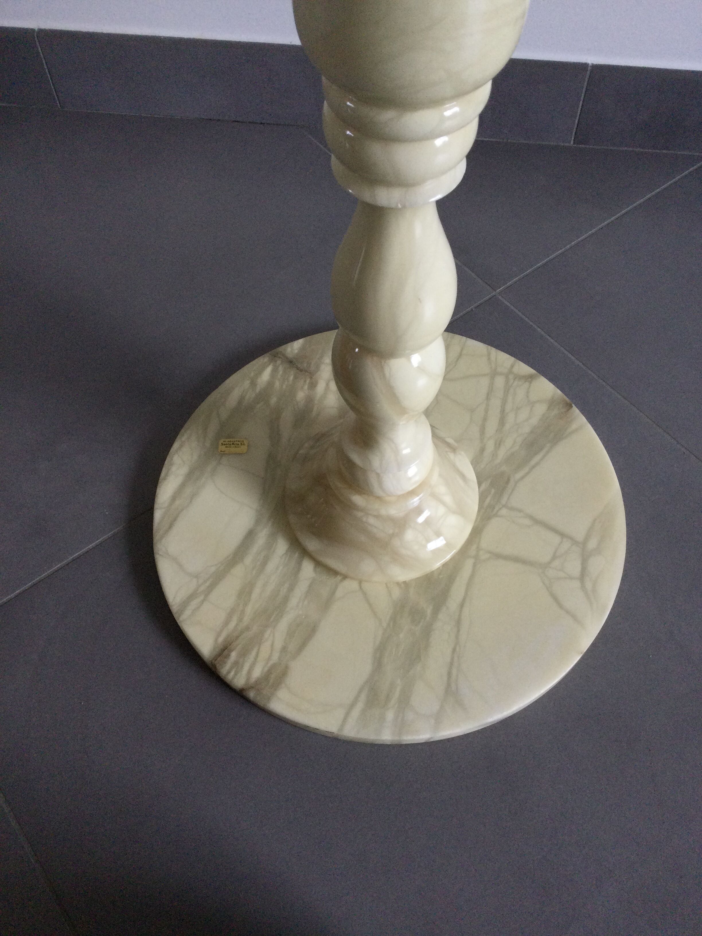 Alabaster pedestal table