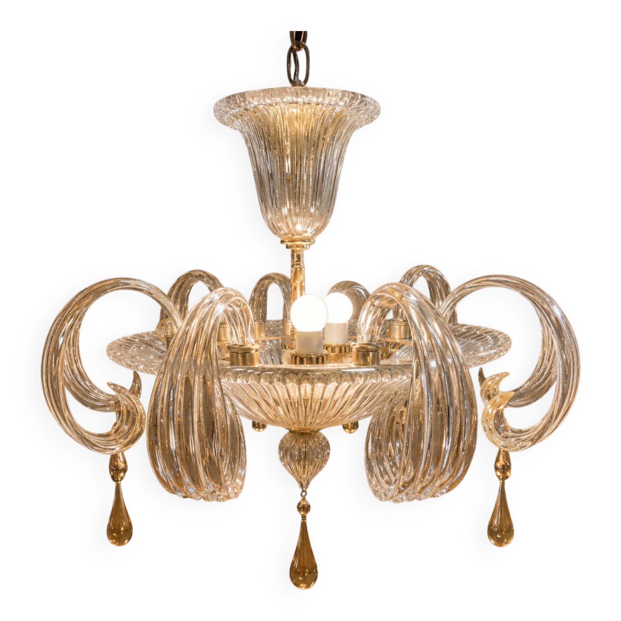 Important lustre Murano in transparent blown glass