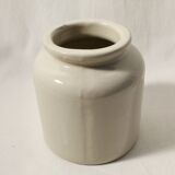 Vintage LAB-Lagny mustard pot in beige glazed stoneware (x2)