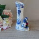 Vintage Small Porcelain Vase Delf Blue and White Heart Shape