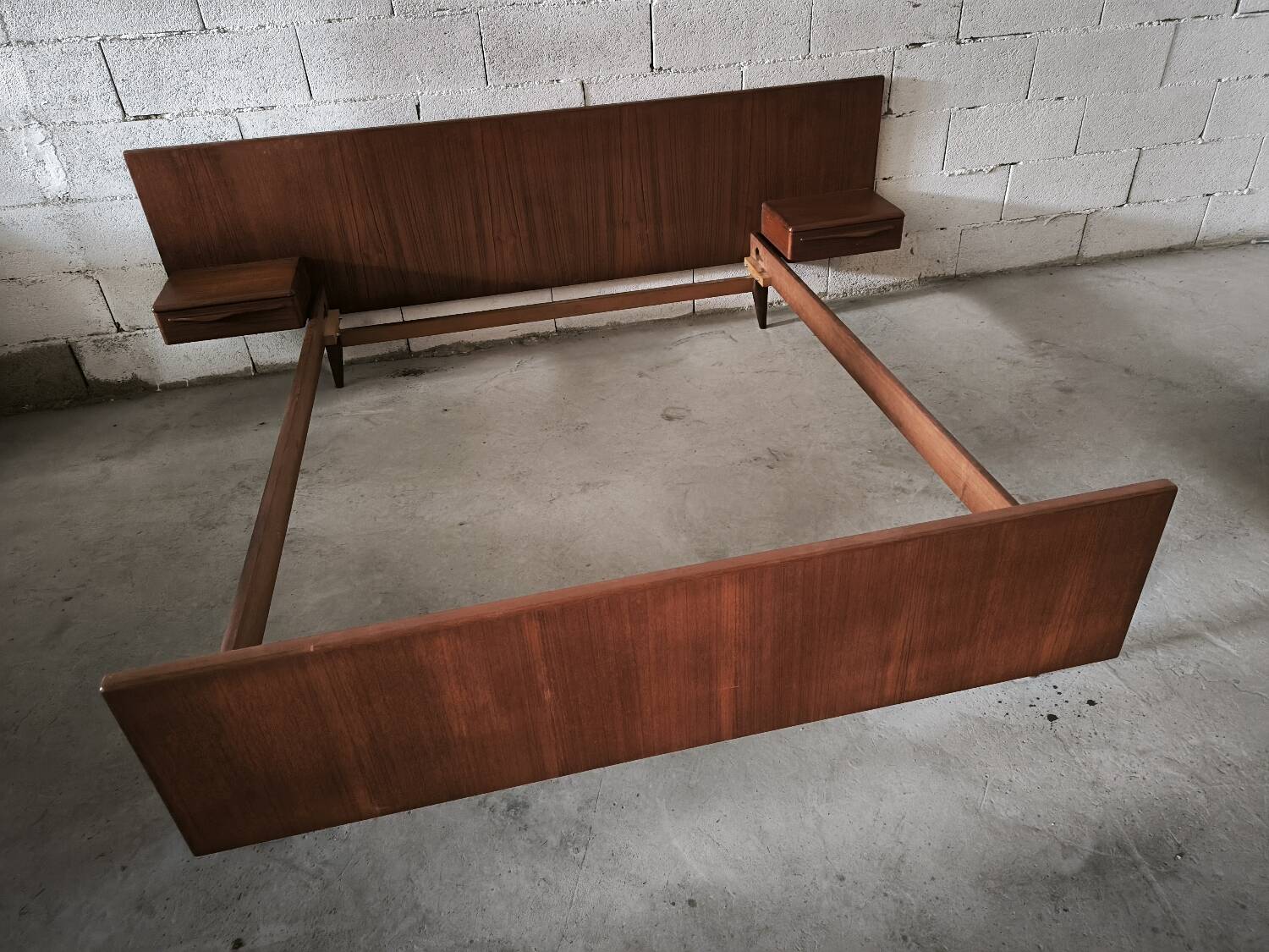 Vintage teak Scandinavian bed