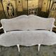 Louis XV taupe and cream style sofa