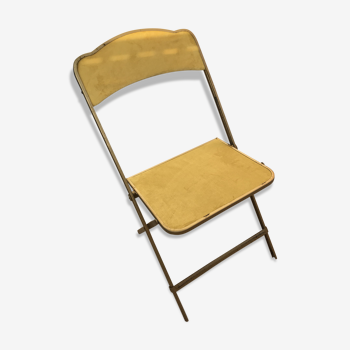 Velvet and brass folding chair