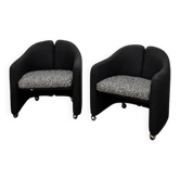 Pair of chairs by Eugenio Gerli for Tecno with patterns, 70s