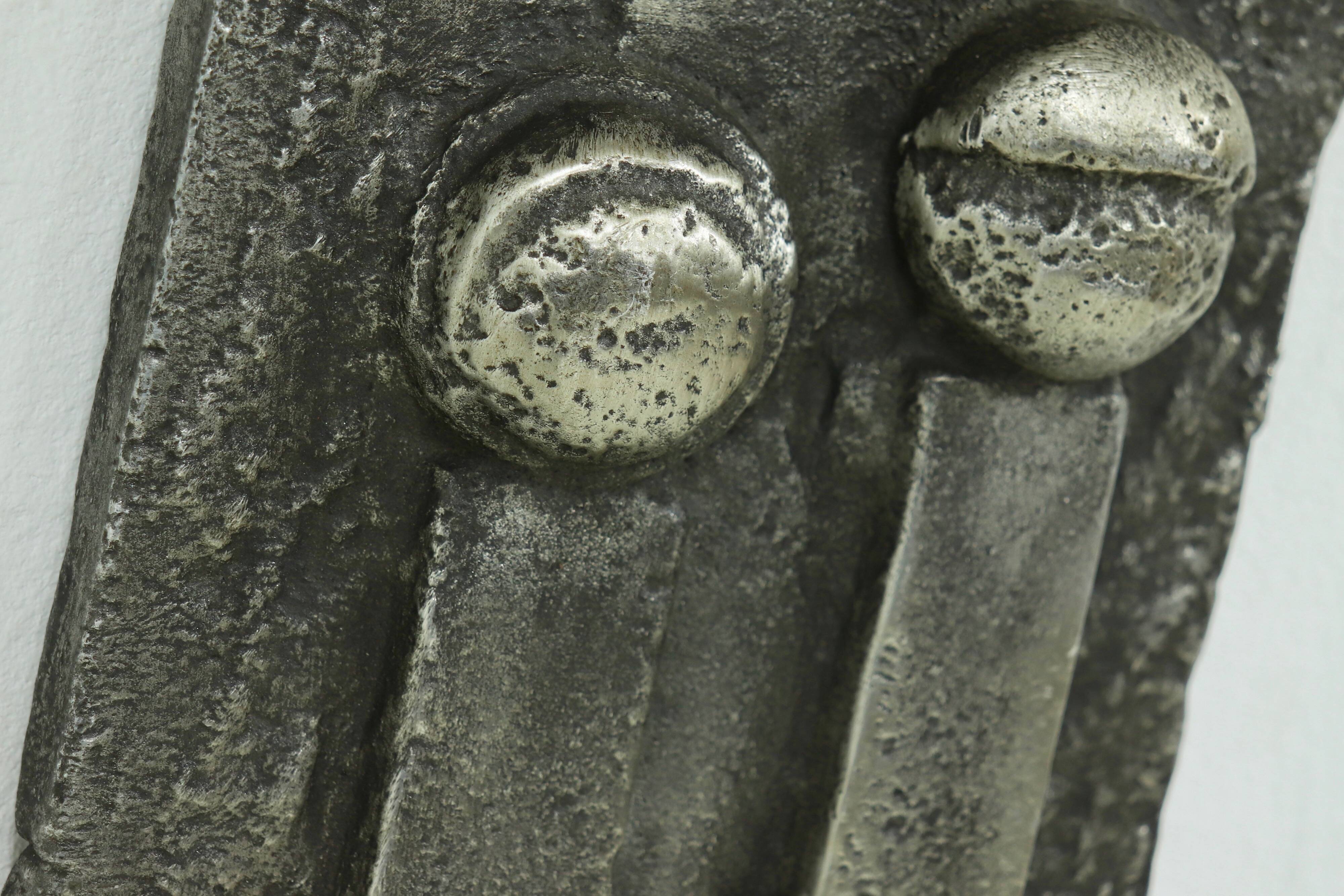 Brutalist Cast Aluminium Wall Sculpture by Willy Ceysens 1960s