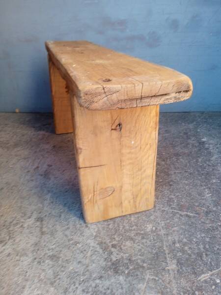 Bench 110 cm old solid wood with patina