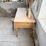 Blonde walnut desk and pine top 1900