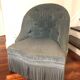 Napoleon blue velvet toad chair