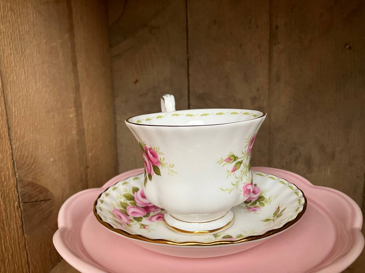 Vintage Royal Albert June porcelain cup and saucer, English manufacture