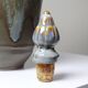 Vintage stoneware bottle with flamed glaze, France 1950-1970.
