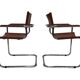 Set of 4 Bauhaus cantilever chairs cognac leather and chrome Design