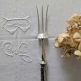 Large antique Christofle serving fork, 30 cm, silver-plated