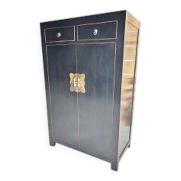 Black Chinese wardrobe with high drawers