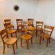 Set of 9 vintage wooden bistro chairs designed by Horgen Glarus