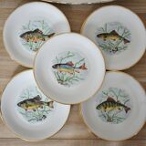Rare: fish set 11 pieces, Société Française de Porcelaine