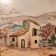 Watercolour painting of Mas en Provence, signed.
