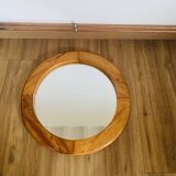 Vintage pine mirror by Glasmäster Markaryd Sweden 1970s