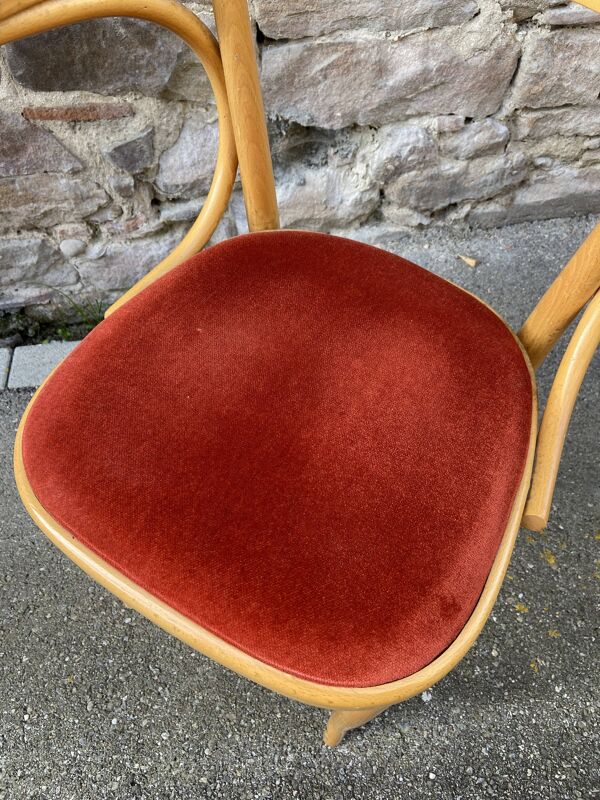 4 chaises Fauteuils restaurant bois courbé vintage 80s French bistro bentwood a