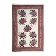 Afshar Sumakh Kilim Rug Cream Floral Design Handmade Wool 212x120cm