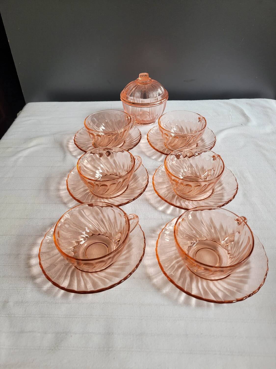 Rosaline cups and sugar bowl