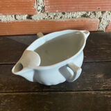 Double Sauce Boat Antique PILLIVUYT Gras & Maigre White Porcelain #D
