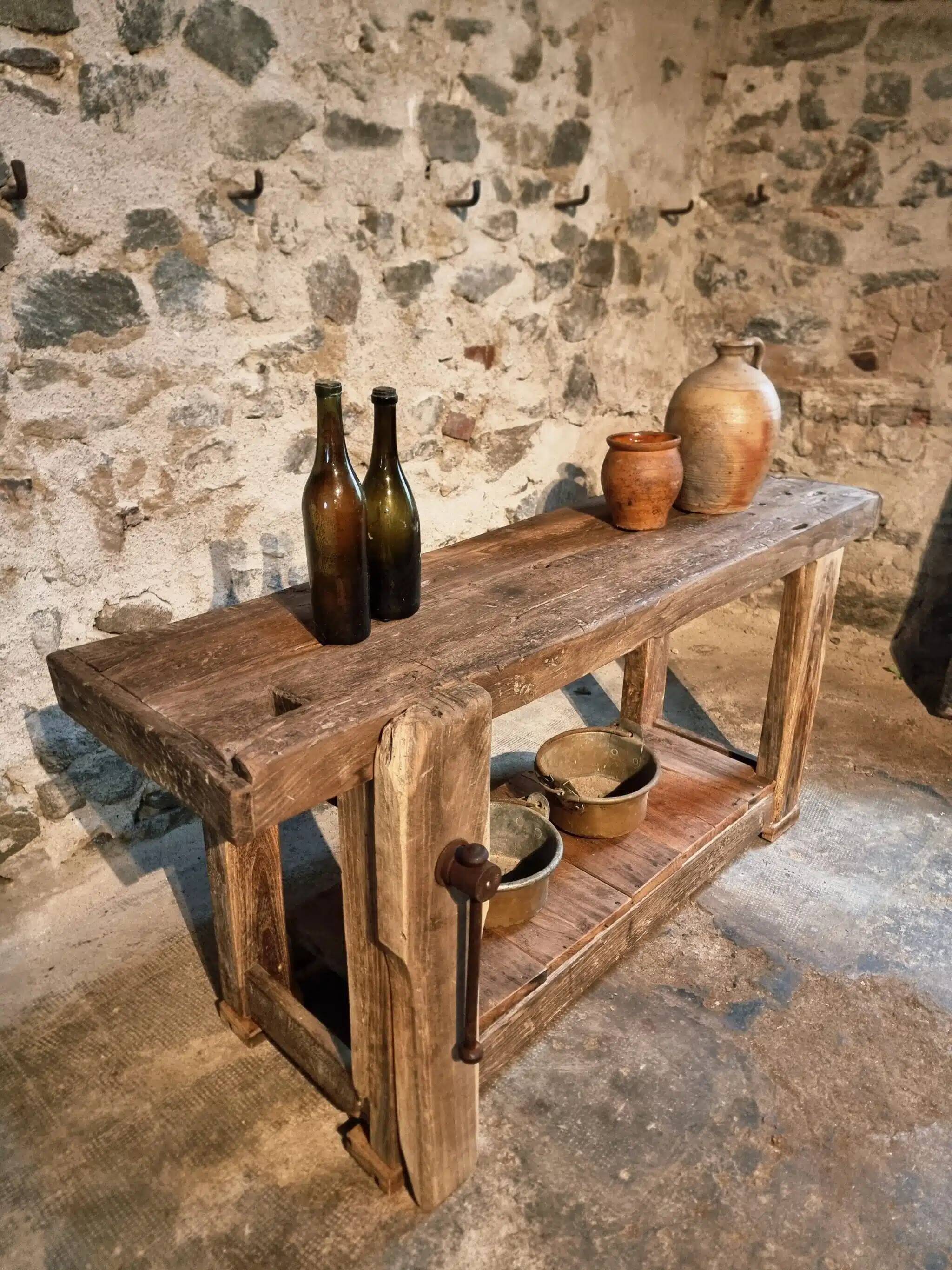 Antique oak workbench, circa 1900