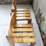 Duo of les arcs mountain pine chairs