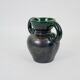 Black and green ceramic vase