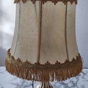 Lampe en laiton avec abat jour nacre vintage