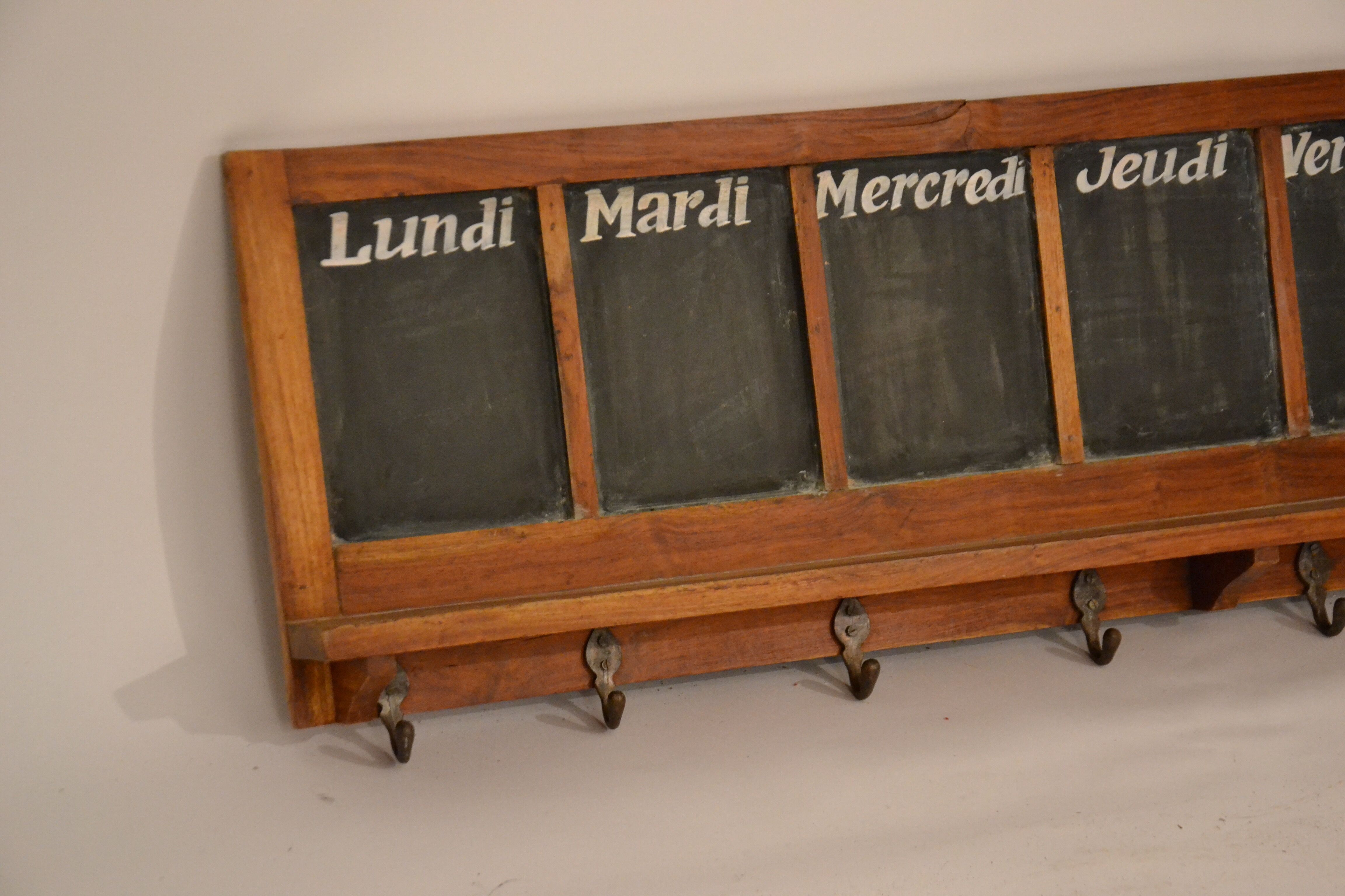 Coat rack wall days of the week