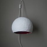 Handmade sphere lamp space age papier-mâché table lamp vintage design 70s contemporary