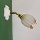 Vintage tulip wall light in frosted and amber glass