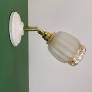 Applique tulipe vintage en verre dépoli et ambré