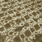 Hand-Knotted Anatolian Antique 1970s 280 cm x 376 cm Beige Wool Carpet