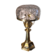 Large brass lamp with its crystal dome electricity redone in the 70s 50x22 cm