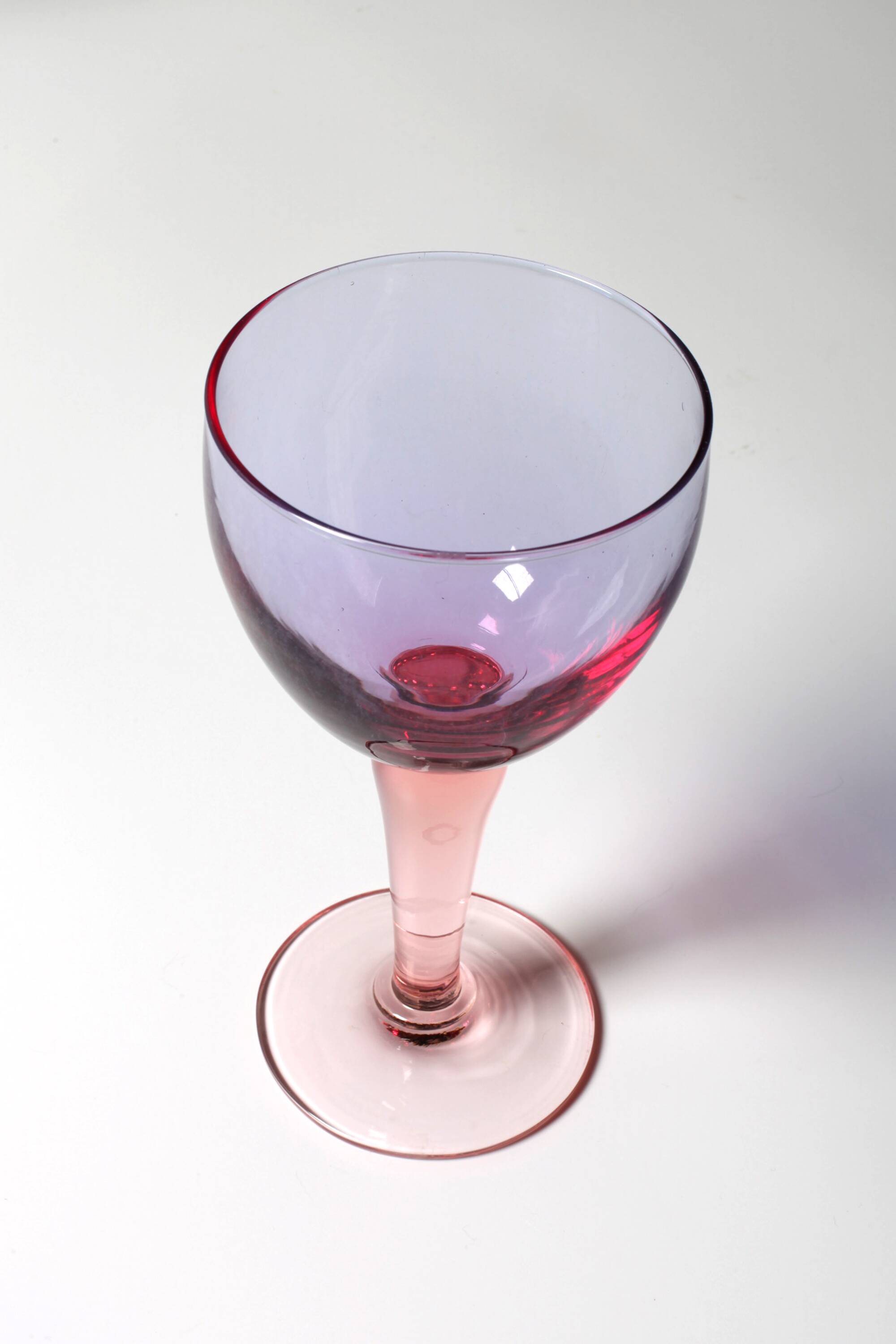 Large Vintage Murano Bicolor Wine Goblet / Murao / Italy / 1980s