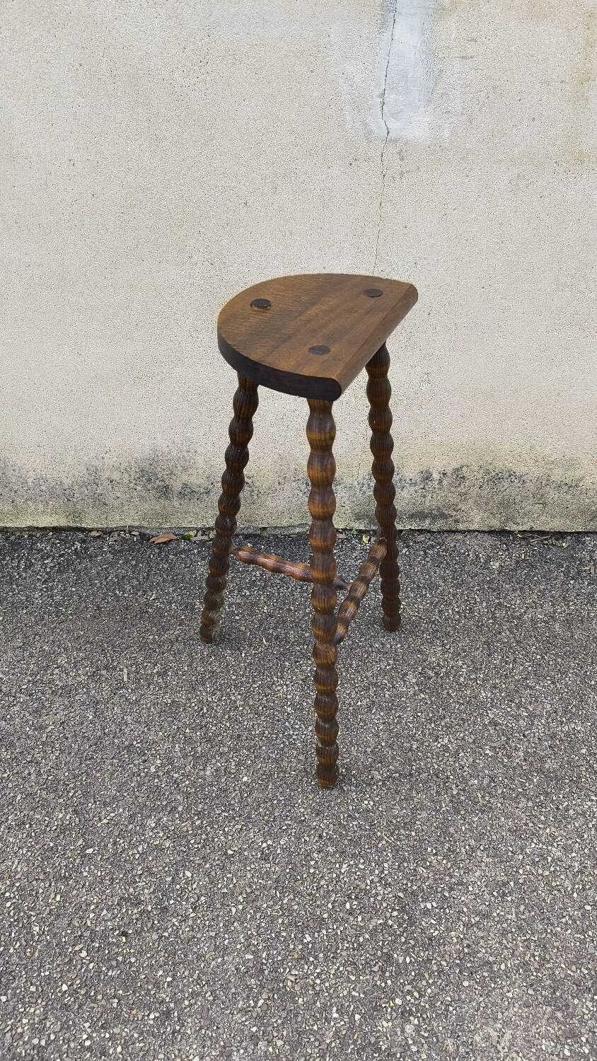 Solid wood tripod stool 1950