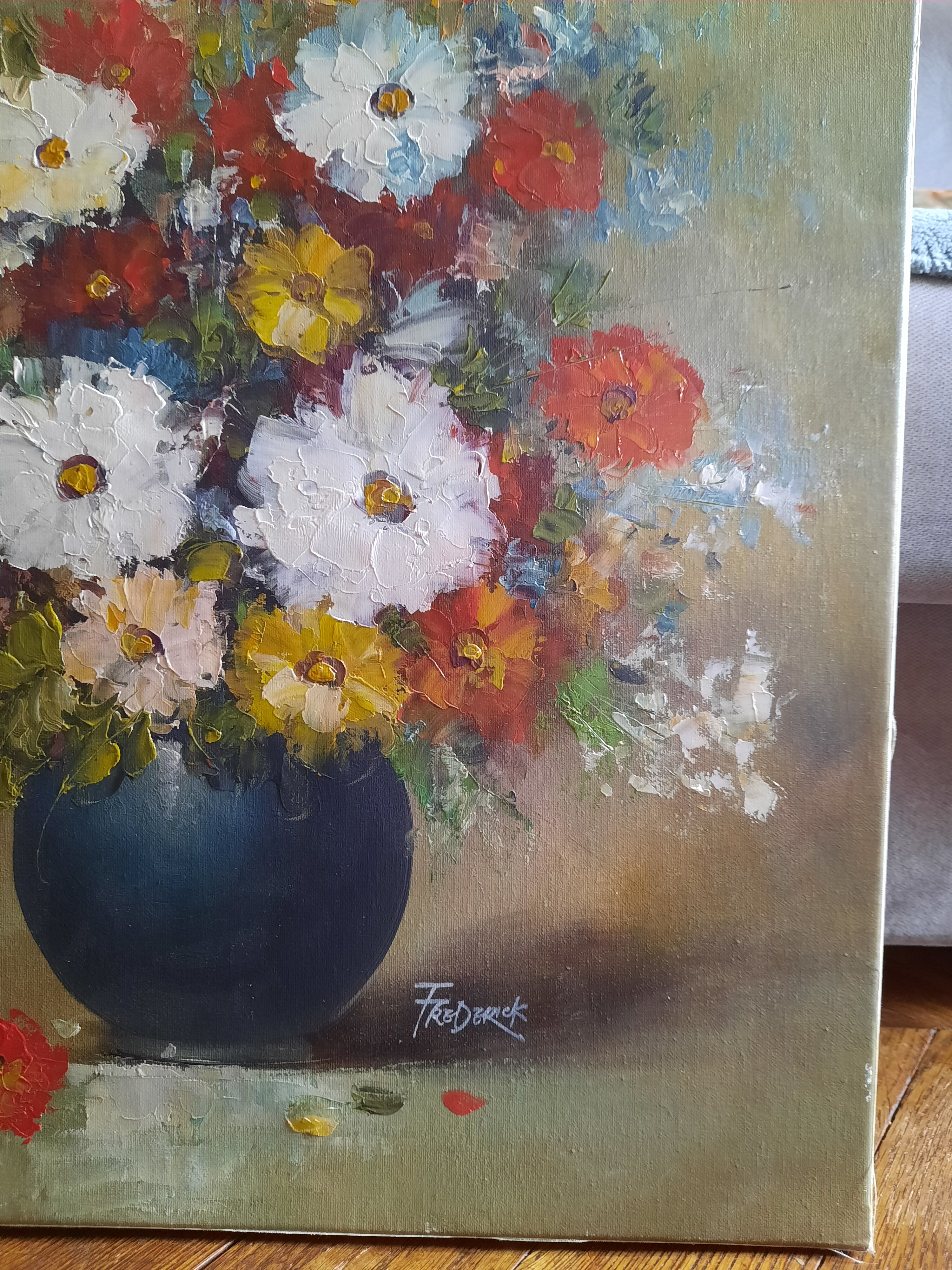 Painting flowers in a vase