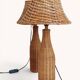 Pair of Table Lamps in Handwoven Wicker and Rattan, France, 1960s