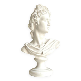 Buste d’Apollon en plâtre blanc