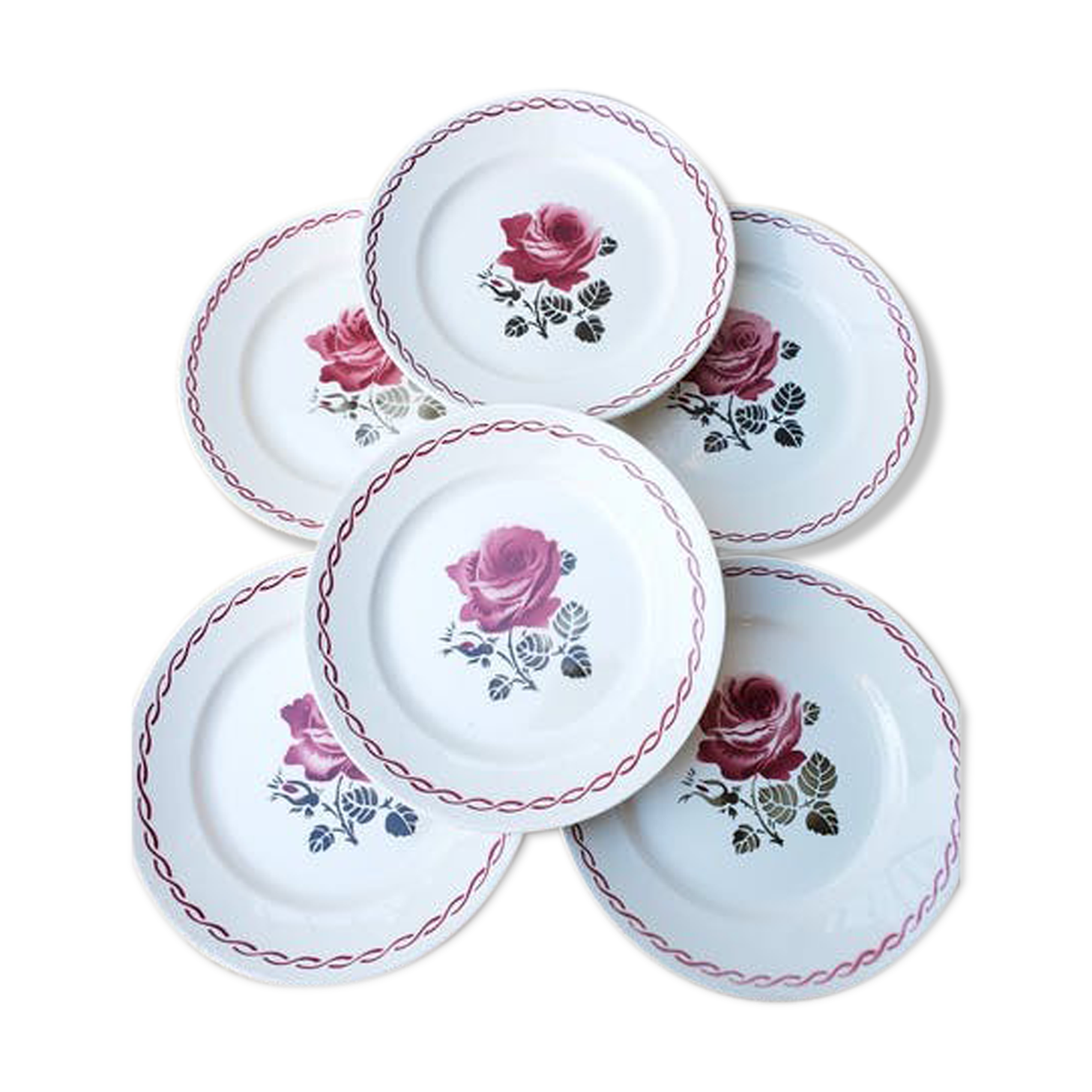 Set of 6 flat plates