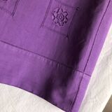 Old linen and cotton sheet iris violet