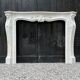 Louis XV style fireplace in white Carrara marble circa 1980