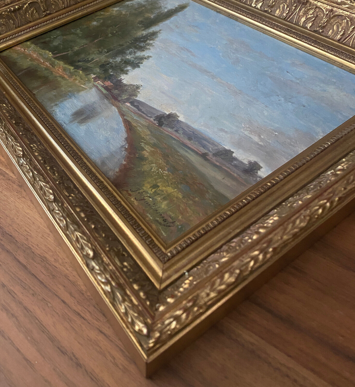 Painting Jean-Baptiste Antoine GUILLEMET (1843-1918) Surroundings of Moret sur Loing