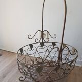 Basket in green iron of gray