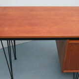 1950s hairpin desk in teak from Netherlands