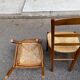 Lot de 4 chaises campagnard bois massif paillées 1980