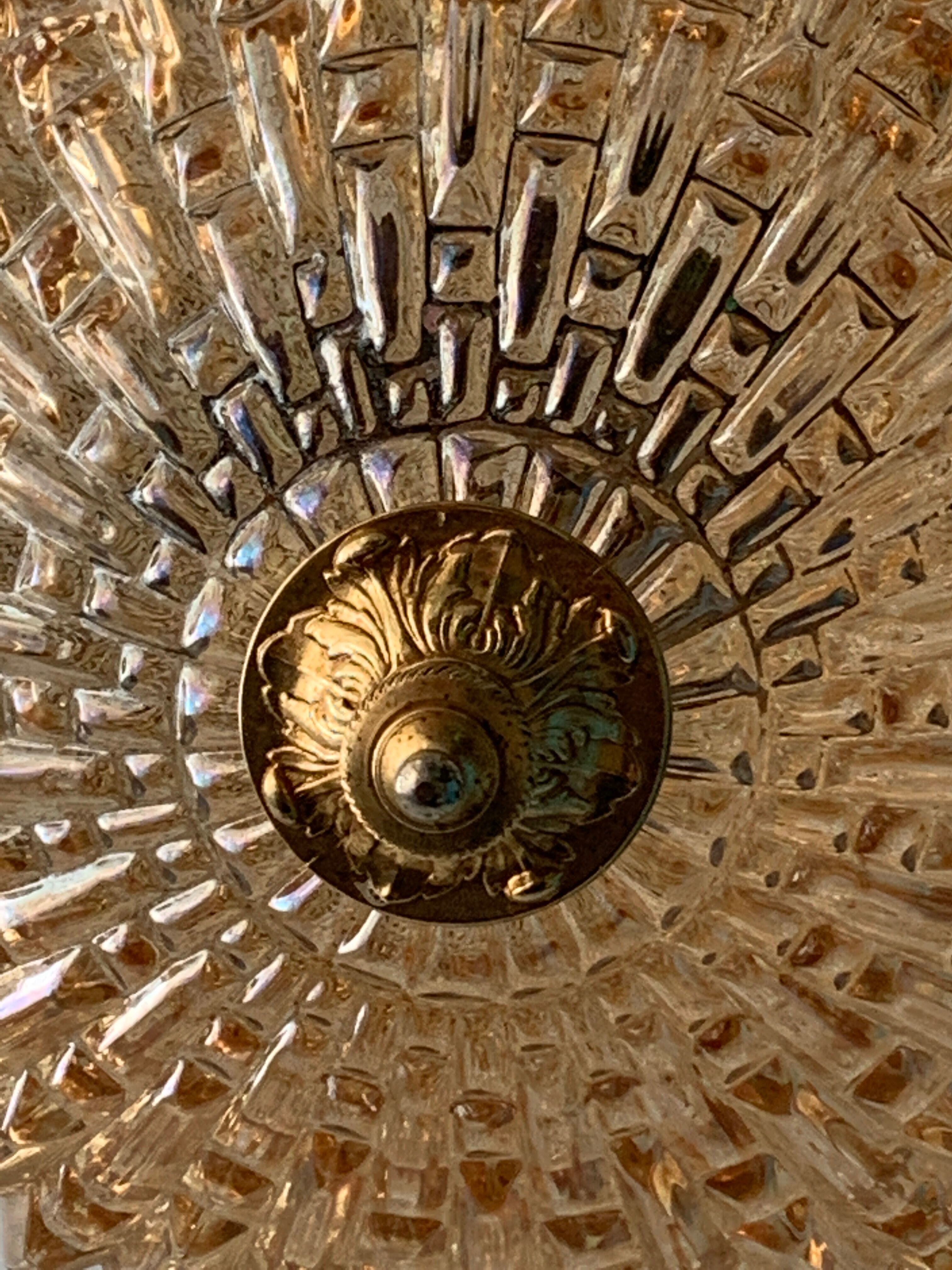 Lantern suspension in glass and brass