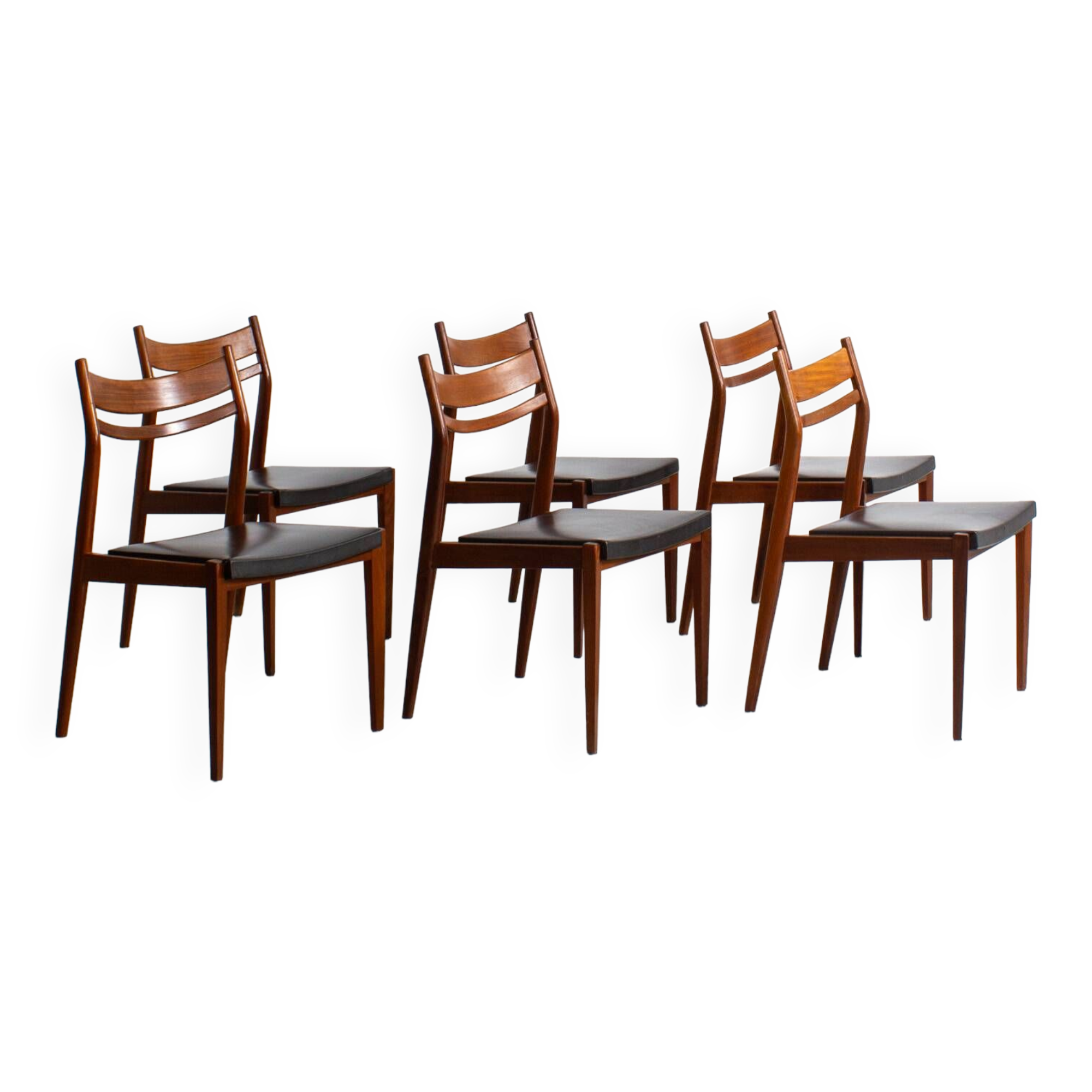 Set of 6 Scandinavian teak chairs, circa 1960
