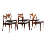 Set of 6 Scandinavian teak chairs, circa 1960